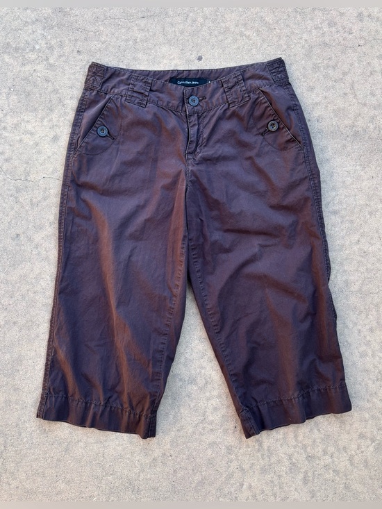 Calvin Klein Jeans Pants - Calvin Klein Jeans Women’s 8 100% Cotton Chocolate Brown Capris Utility Cropped